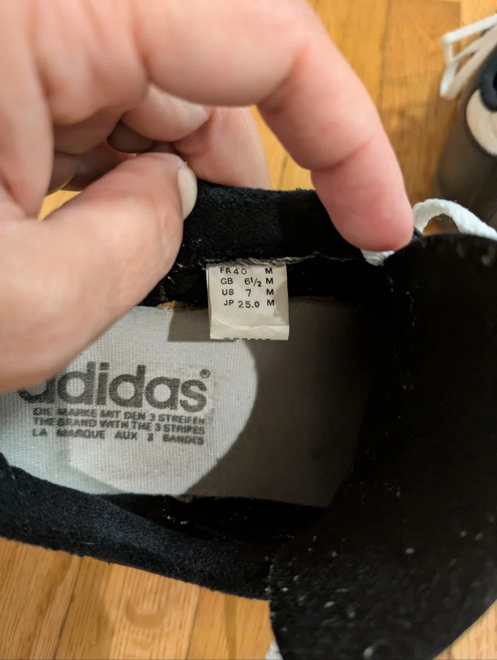 Vintage Black Addidas Samba, Men's 7